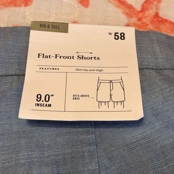 Goodfellow & Co Sky Blue Men's Flat Front Shorts - Picture 2 of 6